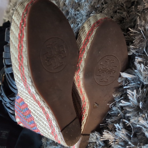 Tory Burch Leather and Rattan Wedges - Picture 5 of 5